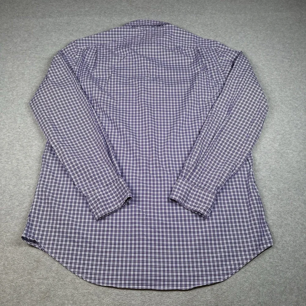 Polo Ralph Lauren Mens L Purple‎ Gingham Button-Down Shirt Cotton Stretch Logo